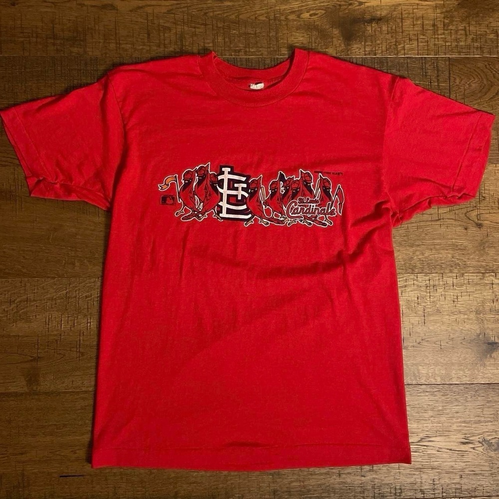 Screen Stars St. Louis Cardinals T-Shirt Mens XL Red Retro 80s Single Stitch MLB